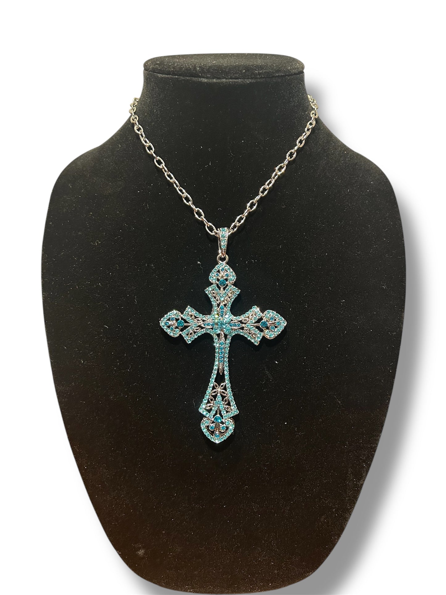 Medium Baby Blue Cross Chain