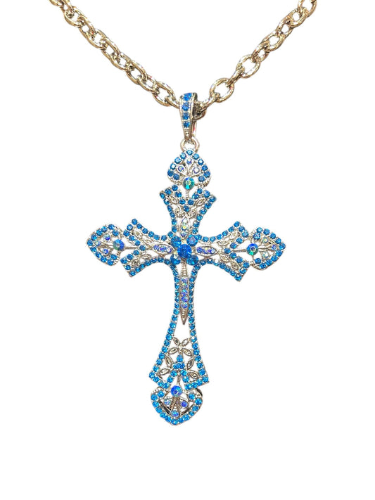 Medium Royal Blue Cross Chain